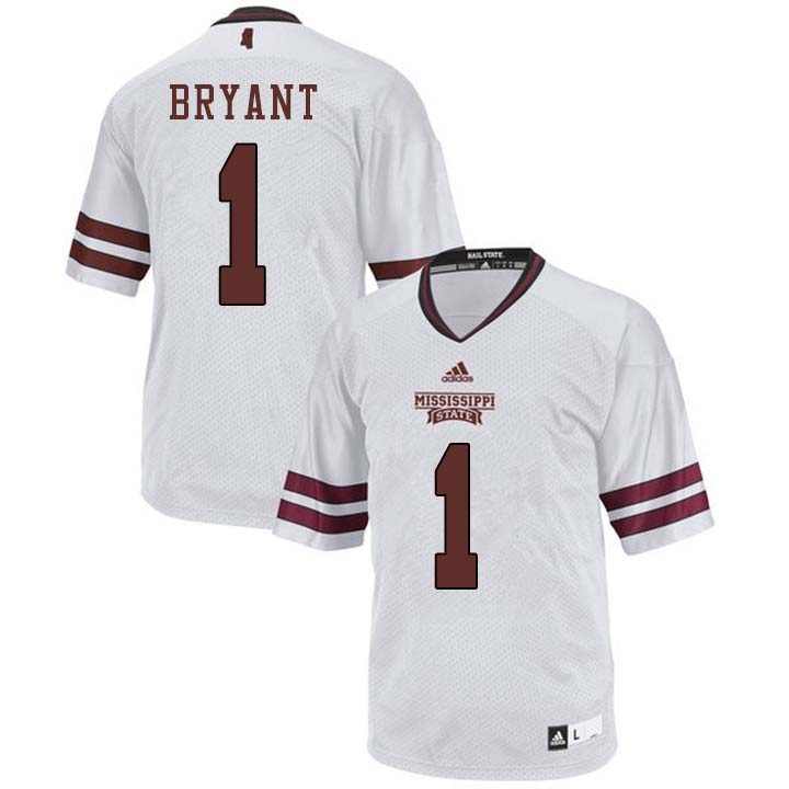 Men #1 Brandon Bryant Mississippi State Bulldogs College Football Jerseys Sale-White
